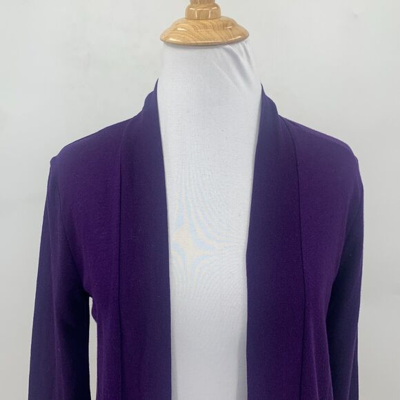 J Crew Cardigan Womens XS Extra Small Mulberry Cotton Blend Open Front Knit - Picture 3 of 11